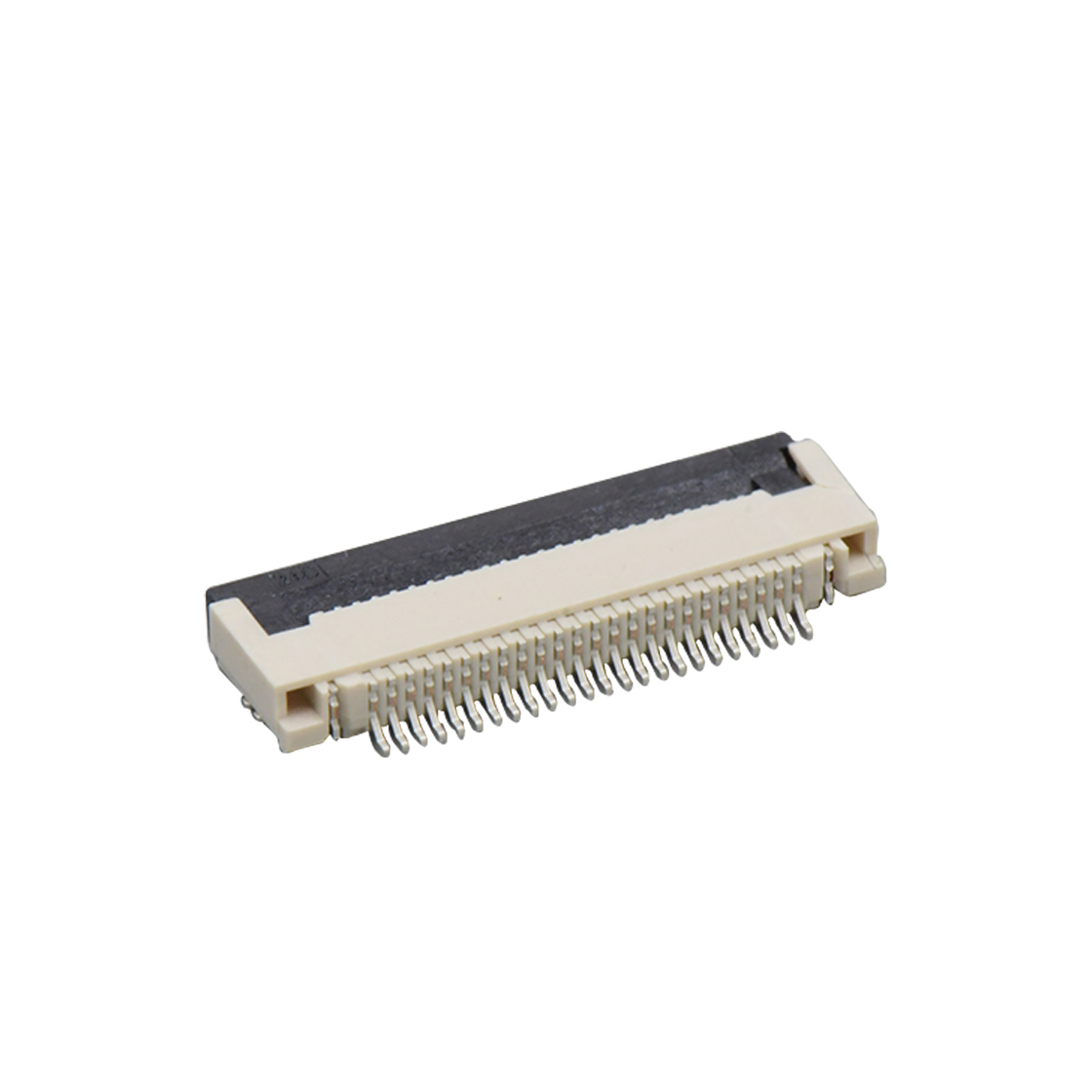 F0506 FPC FFC连接器Pitch 0.50mm 90°H2.00mm 前掀盖下接触卧贴 FPC 24Pin米黄色 镀雾锡